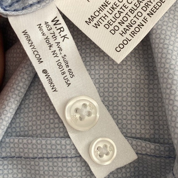 Wrk Shirt Mens Size 17 Button Down 4 Way Stretch Blue‎ Work Rest Karma Comfort - Picture 8 of 10